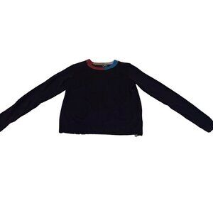 Paul Smith Womens Sweater Size XS Black Crew Neck Long Sleeve Knit Wool